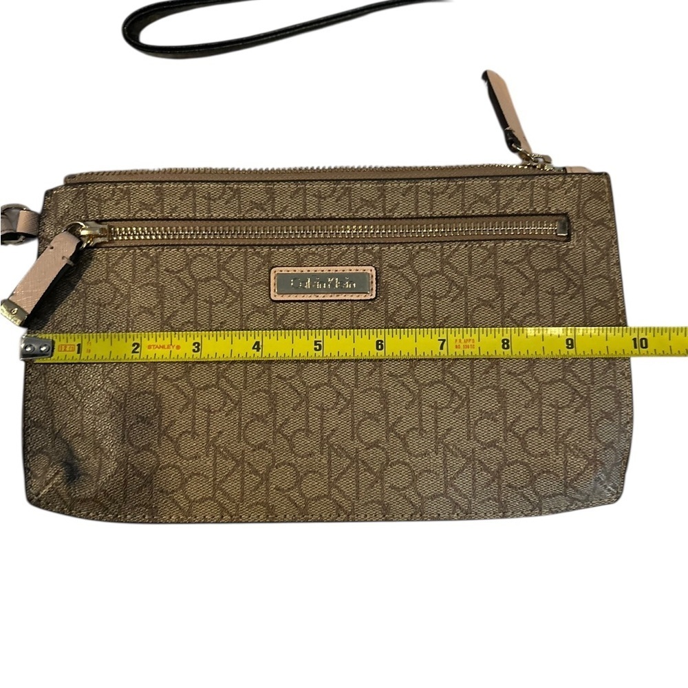 Calvin Klein Top Zip Monogram Wristlet Clutch - Picture 11 of 11